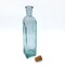 Green Glass Bottle with Cork, Square - 10 oz Capacity
